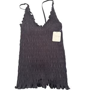 Free People Intimately Pucker Up Seamless Cami – Black – Size L (NWT)